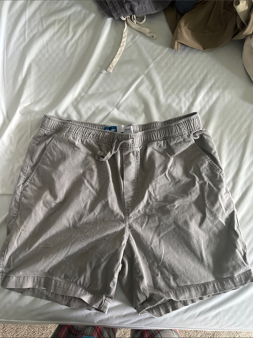 Old Navy Light Gray Men's Drawstring Hybrid Shorts